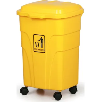 Odpadkový koš Corping Plastový odpadkový koš na třídění odpadu, na kolečkách, 70 litrů, žlutý