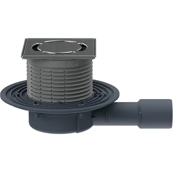 Odvodňovací žlab HL podlahová vpust, vodorovný odtok DN40/50, z.u. Primus blue (suchý sifon), 121x121 mm Klick-Klack/115x115 mm (HL90Prblue-3000)