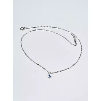 Náhrdelník Ocelový náhrdelník - Drobný kamínek - modrý