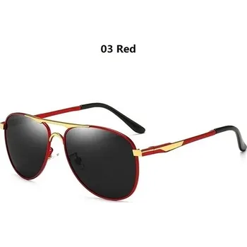 Polarizační pilotní sluneční brýle vintage UV400 - 03 Červená