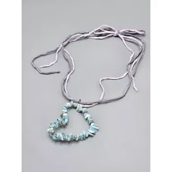 Náhrdelník Náhrdelník Larimar AA sekaný - přívěsek ve tvaru srdce 2