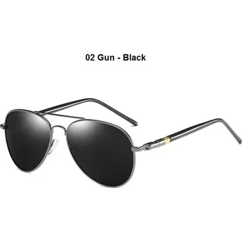 Polarizované sluneční brýle pilotní design UV400 - 02 Pistole - černá