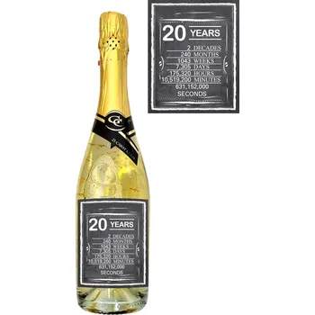 Gold Cuvee šumivé se zlatem - 20 narozeniny (Zlaté šumivé - Dárková vína a šumivá vína)
