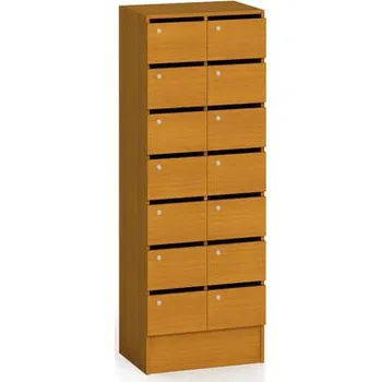 Prodejní regál Corping Skříň s poštovními přihrádkami, 14 přihrádek, třešeň