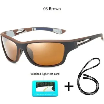 Sportovní polarizační sluneční brýle s řetízkem UV400 - 03 Hnědá