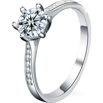 Prsten NUBIS® Stříbrný zásnubní prsten MOISSANIT - velikost 54 - MN523-54