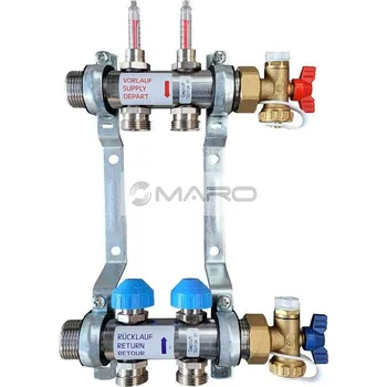 Skříň rozdělovače Deltatop Rozdělovač podlahový HKV-D 2, 1", pro 2 okruhy (220 mm), 504402