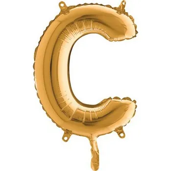 Balónek Fóliový balónek zlaté písmeno "C" - 35cm
