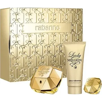Dámský parfém Paco Rabanne Paco Rabanne Lady Million, Parfumovaná voda 80ml + Parfumovaná voda 5ml + Tělové mléko 100ml Pre ženy Parfumovaná voda