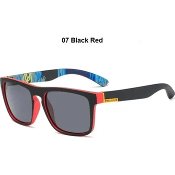 Pánské polarizační sluneční brýle vintage styl - 07 Černá červená