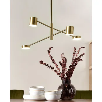Závěsná lampa zlatý kovový rám 4 světla minimalistický moderní styl obývací pokoj ložnice Beliani