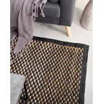 Koberec černá béžová juta 140 x 200 cm nízký vlas moderní strojově tkaný obdélníkový Beliani