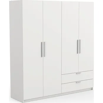 Šatní skříň Kombinovaná skříň DEBRA 2 4D2S, bílá mat +možnost VÝNOSU + vyzvednutí ZDARMA