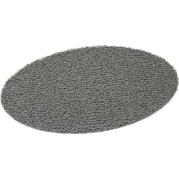 Rohožka FLOMAT Šedá protiskluzová sprchová oválná rohož Spaghetti - 70 x 39,5 x 1,2 cm