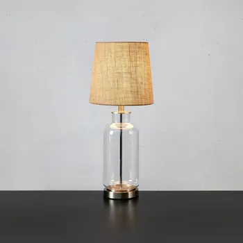 Lampička Markslöjd Stolní lampa Costero, transparentní/přírodní, 61,5 cm - kabel 200 cm kouřově šedá, černá 1 x 60 W - Doprava zdarma