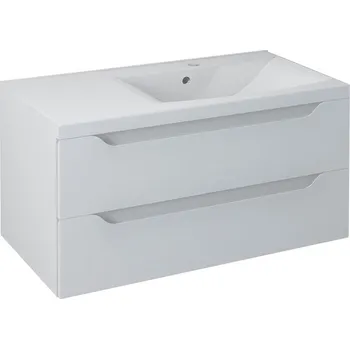 Koupelnový nábytek WAVE umyvadlová skříňka 89,7x45x47,8cm, pravá, bílá