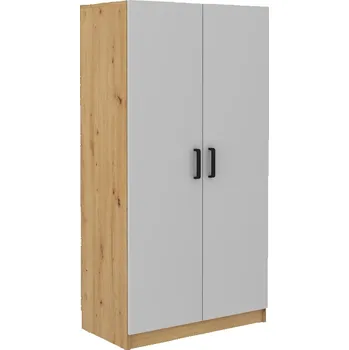 Šatní skříň Policová skříň AGEPSTA 2D, dub artisan/světle šedá + vyzvednutí ZDARMA