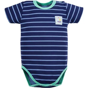 Eevi Body s krátkým rukávem STATKI modré proužky - 74