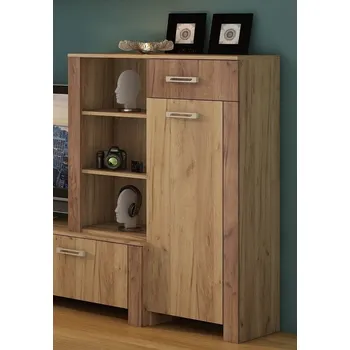 police Regál nízký AKIVIDU mat, craft zlatý/craft tobaco, 5 let záruka + vyzvednutí ZDARMA