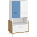Regál LEPON 65N, dub artisan/bílá/modrá, 5 let záruka + vyzvednutí ZDARMA
