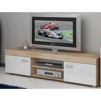 Televizní stolek Televizní stolek IRUS, dub sonoma/bílý lesk, 5 let záruka + vyzvednutí ZDARMA