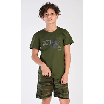 Chlapecké pyžamo Vienetta Kids Dětské pyžamo šortky Raw Barva: Zelená, Velikost: 5/6