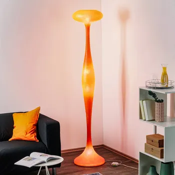 Lampička kdln stojací lampa E.T.A., oranžová, výška 200 cm Žlutá / oranžová 3 x 40 W E14 + 1 x 120 W E27 - Doprava zdarma