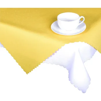 ubrus Forbyt Ubrus s nešpinivou úpravou, Jednobarevný Deštík, žlutý Ubrusy: 130 x 160 cm ovál