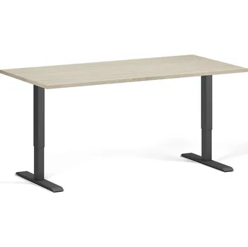 Psací stůl B2B Partner Výškově nastavitelný stůl, 160x80 cm, 1 motor, černá podnož, dub přírodní