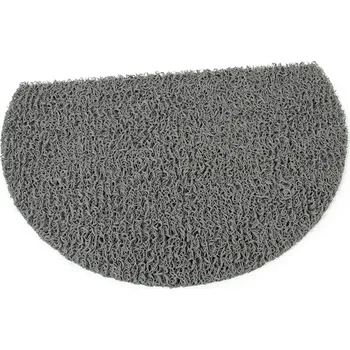 Rohožka FLOMAT Šedá protiskluzová sprchová půlkruhová rohož Spaghetti - 59,5 x 40 x 1,2 cm