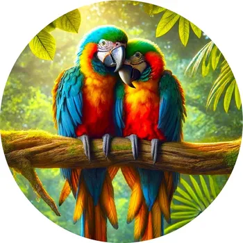 Jedlá dekorace na dort Jedlý papír papouškové