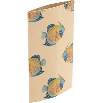 Jednorázové nádobí Reklamní CreaSleeve Kraft 507 papírový kraftový rukáv na zakázku, přírodní