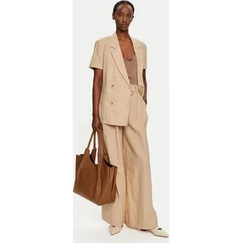 Dámské kalhoty ViCOLO Kalhoty z materiálu TB2700 Béžová Relaxed Fit S