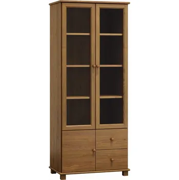 police Vitrína SAPITWA 12, masiv borovice, moření: dub + vyzvednutí ZDARMA