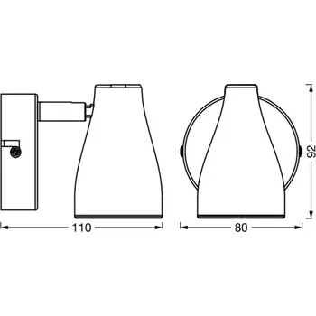 Lampička LEDVANCE Pear LED bodovka GU10 1 zdroj černá - hlava - délka 9,2 cm, Ø 6 cm 1 x 4,3 W GU10 LED