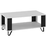 Konferenční stolek PRUDHOE, bílá/černý lesk, 5 let záruka + vyzvednutí ZDARMA