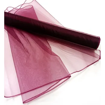Svatební dekorace Organza šerpa 38cm/9m - burgundy