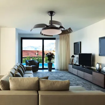 Lampička Schuller Valencia Stropní ventilátor Enzo s LED dim, CCT černá černá, opálová LED celkem 36 W - Doprava zdarma