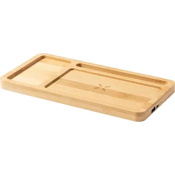 Reklamní Flabo Plus oganizér s bezdrátovou nabíjčkou, přírodní