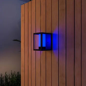 Lampička Nástěnné svítidlo Calex Smart Outdoor Lantern, CCT, RGB černá 1 x 4,4 W LED - Doprava zdarma