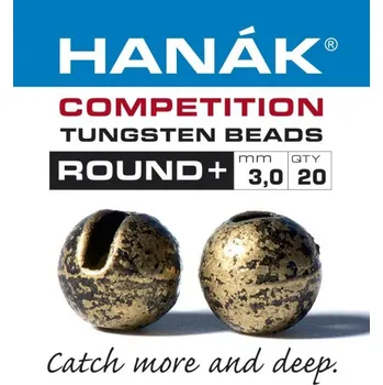Tungstenové kuličky Hanák Competition ROUND+ Bronzová otlučená 2,5 mm, 20 ks