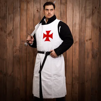 Karnevalový kostým Lord of Battles Templářský varkoč s křížem, rytířský oděv pro reenactment - Outlet