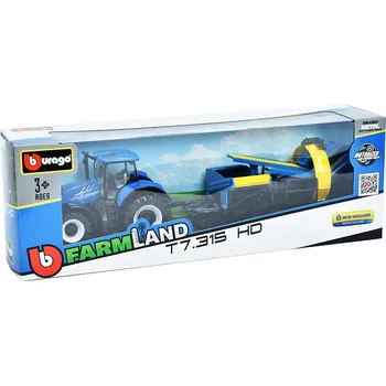 autíčko New Holland T7.315 HD Traktor s kultivátorem 1:50 New Holland T7.315HD Traktor s kultivátorem - kovový model auta