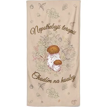 Osuška 140 x 70 cm - Houby - terapie