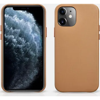 Pouzdro na mobilní telefon iCarer Kožený kryt na iPhone 12 mini - iCarer, Original Brown 01.20.RIX1205-BN