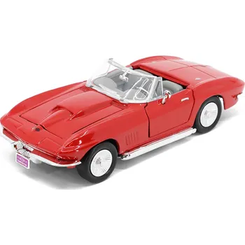 autíčko Chevrolet Corvette Stingray Convertible 1967 červená 1:24 - MOTORMAX Chevrolet Corvette Stingray Convertible - kovový model auta
