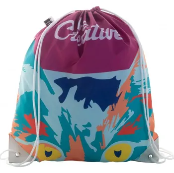 Reklamní CreaDraw Plus RPET vak na stahování šňůrkou na zakázku, bílá