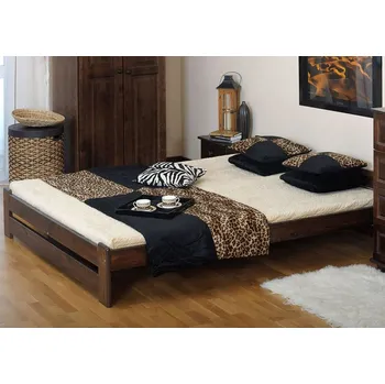 Postel Postel RAFANUS 140x200 cm s roštem, masiv borovice/moření ořech + vyzvednutí ZDARMA