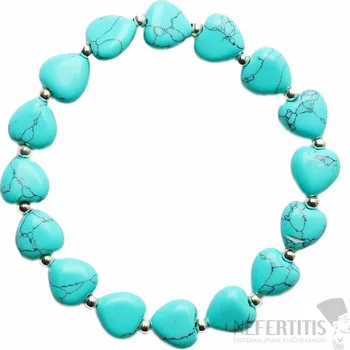 Náramek Tyrkys náramek srdíčka korálkový