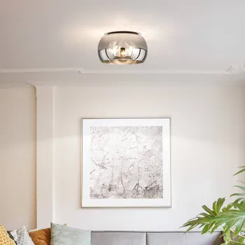 FISCHER & HONSEL Stropní světlo Dima, kouřové sklo, Ø 40 cm kouřově šedá-průhledná, černá matná 3 x 25 W - Doprava zdarma